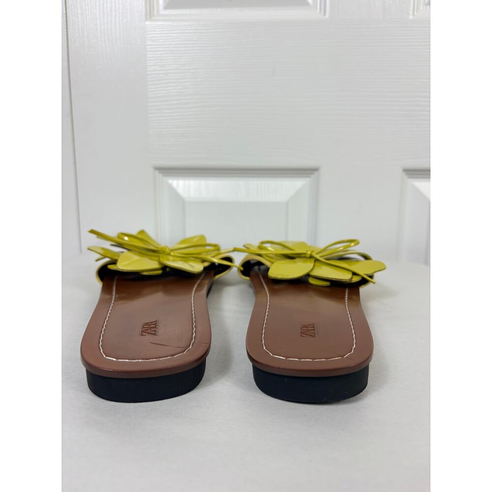Zara Lime Green Flat Sandals Size 9 NWOB - Picture 5 of 7